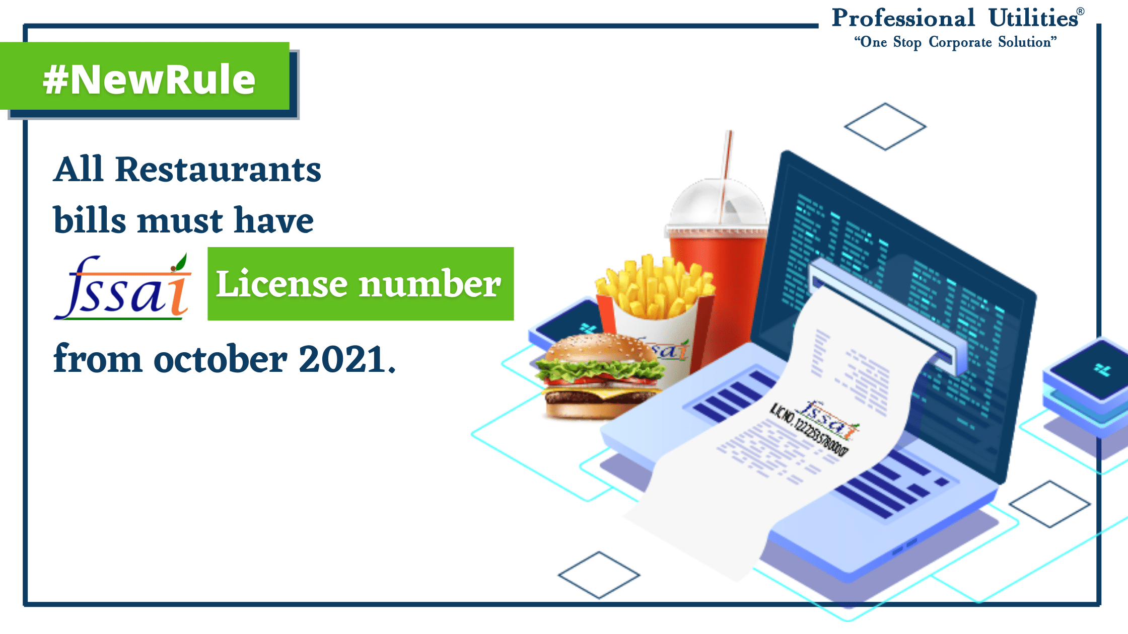 You are currently viewing FSSAI License Number Mandatory To Be Shown in Restaurant Bills