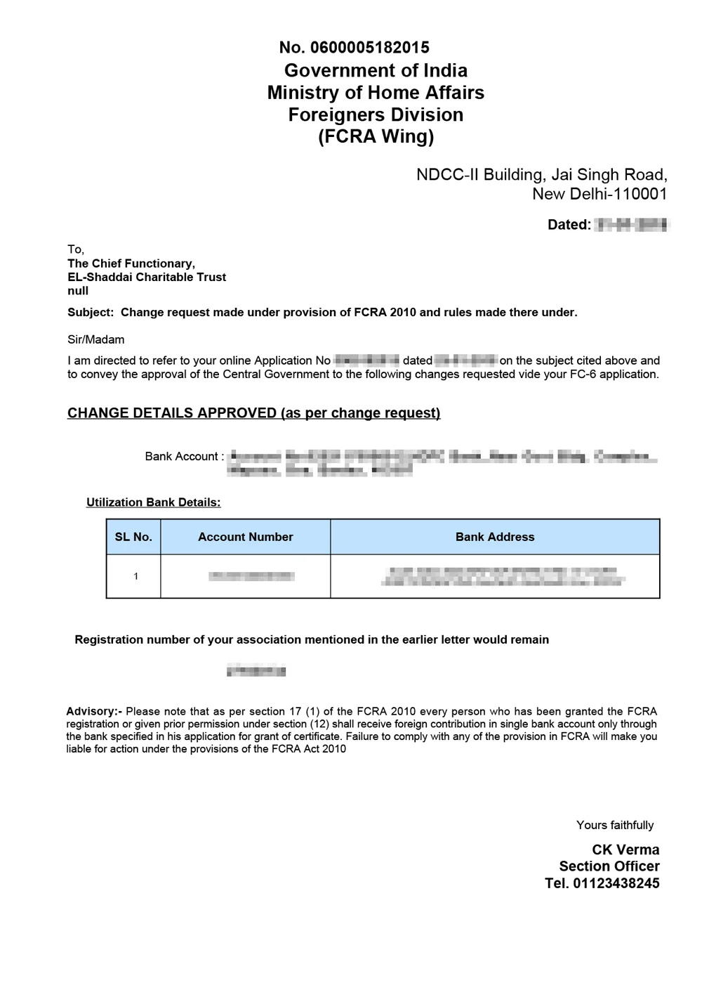 fcra registration certificate sample